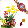 Fancy Rakhi fr-59(single) + Mixed Roses and Gerberas - Click here to View more details about this Product
